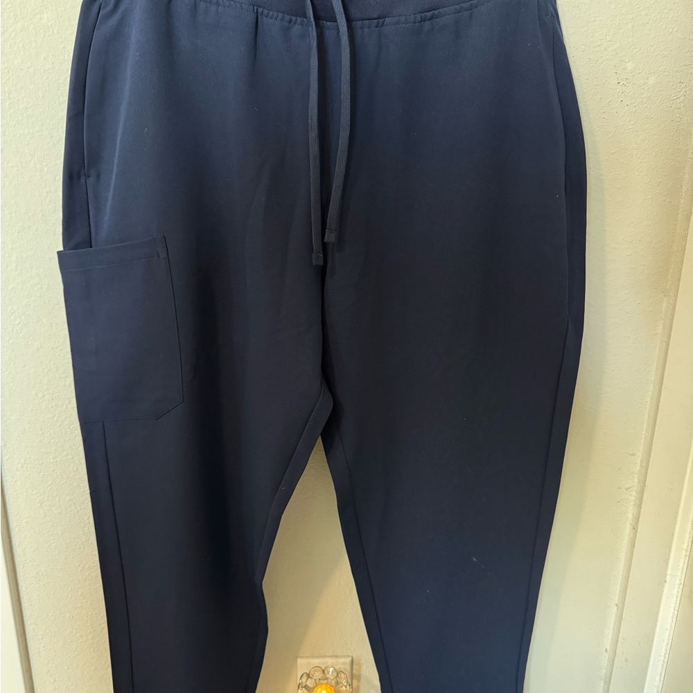 Blue Tapered Jogger Track Pants with Elastic Waistband